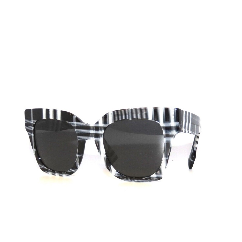 Burberry 4364 399487 Check White Black Dark Gray Sunglasses BE4364